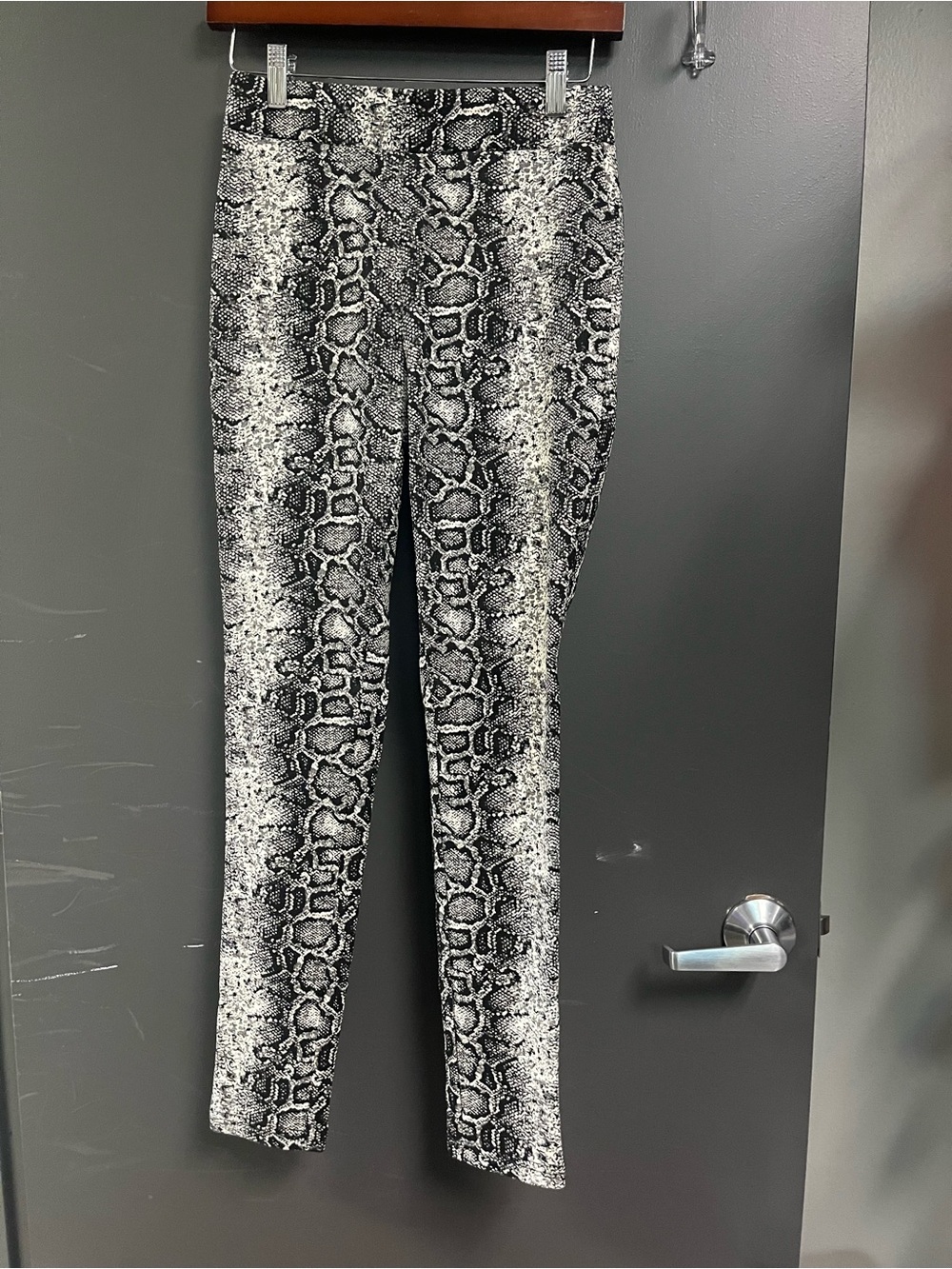Calvin Klein Black & White Snake-Print Ponte Trousers